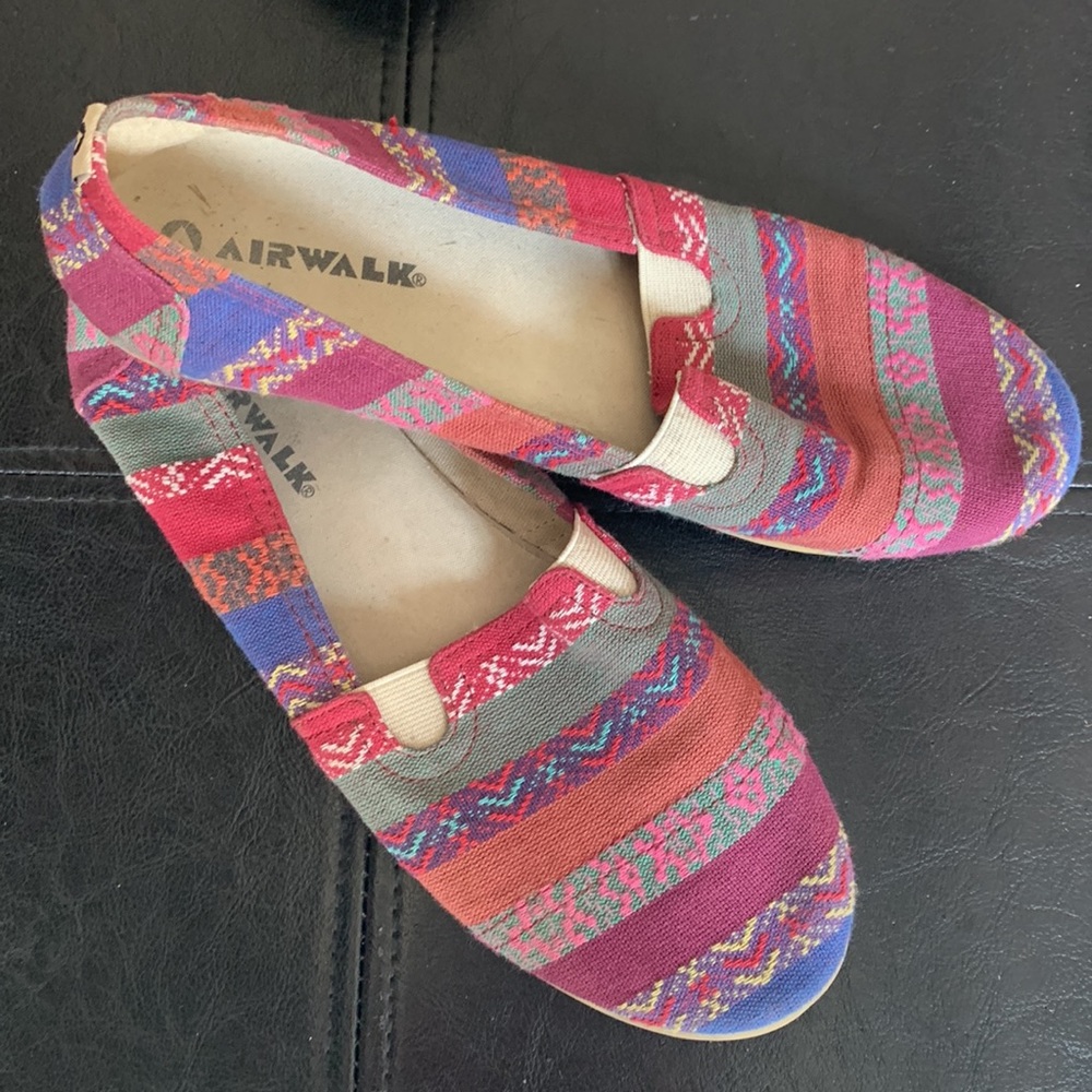 Airwalk multi color ladies slip on canvas flats